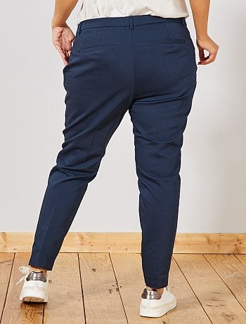 Pantalón tobillero de raso de algodón - Kiabi