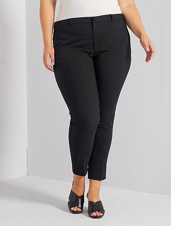 Pantalón tobillero de raso de algodón - Kiabi