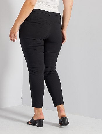 Pantalón tobillero de raso de algodón - Kiabi