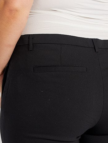 Pantalón tobillero de raso de algodón - Kiabi