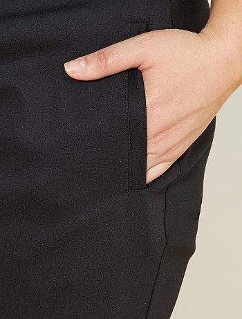 Pantalón tobillero de raso de algodón - Kiabi