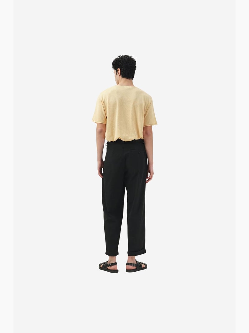 Pantalón traje algodón lino giesto Negro - Kiabi