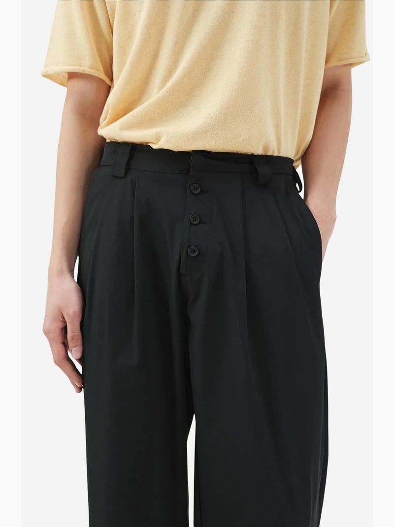 Pantalón traje algodón lino giesto Negro - Kiabi