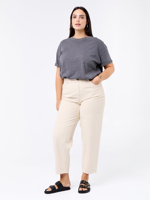 Pantalón twill con abrasiones verticales originales - Kiabi
