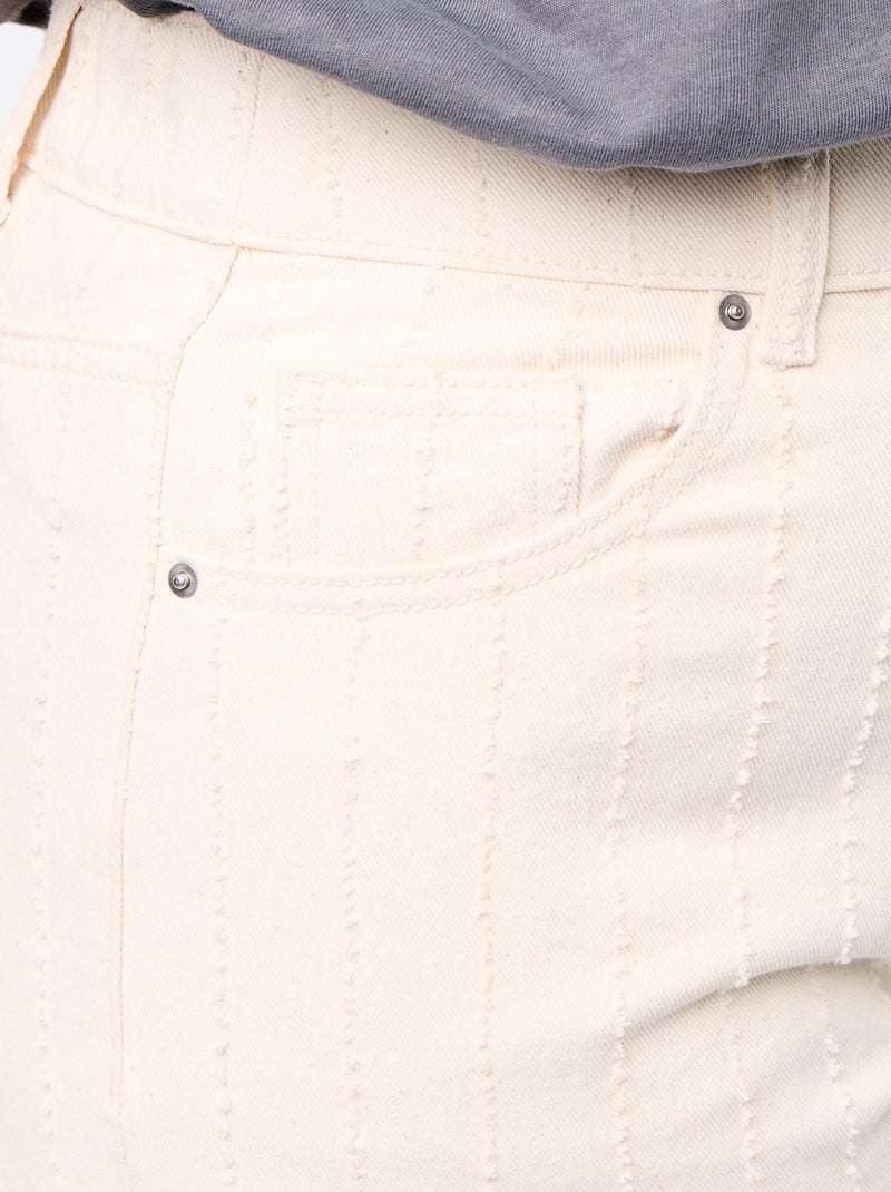 Pantalón twill con abrasiones verticales originales Blanco - Kiabi
