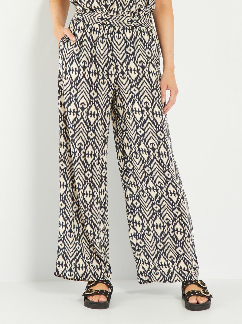 Pantalón vaporoso ancho ikat - Kiabi