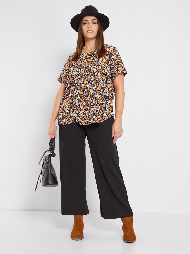Pantalón vaporoso ancho 'JDY' negro - Kiabi