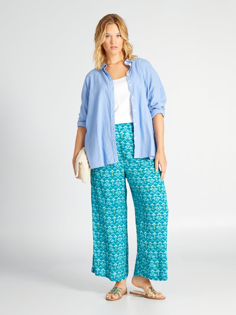 Pantalón vaporoso AZUL - Kiabi
