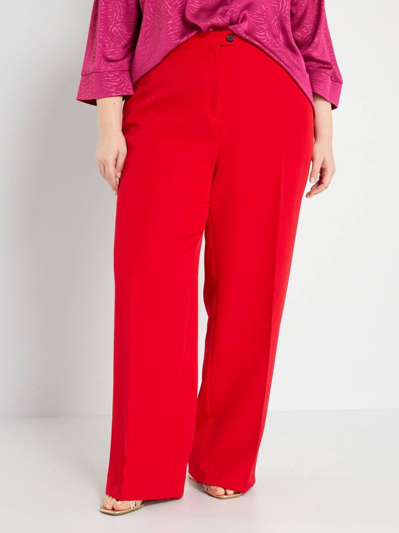 Pantalón vaporoso color liso ROJO - Kiabi