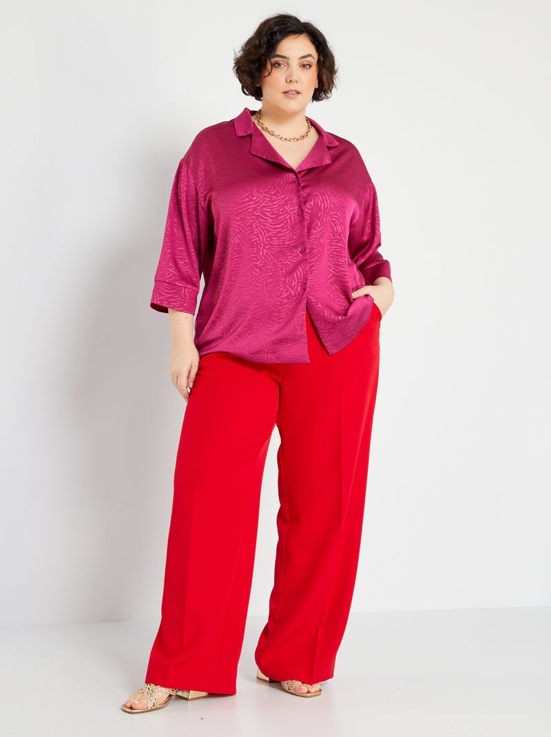 Pantalón vaporoso color liso ROJO - Kiabi