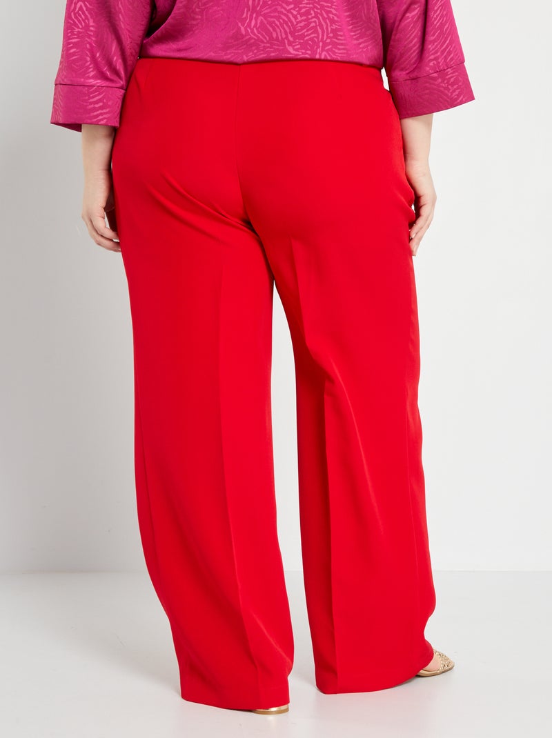 Pantalón vaporoso color liso ROJO - Kiabi