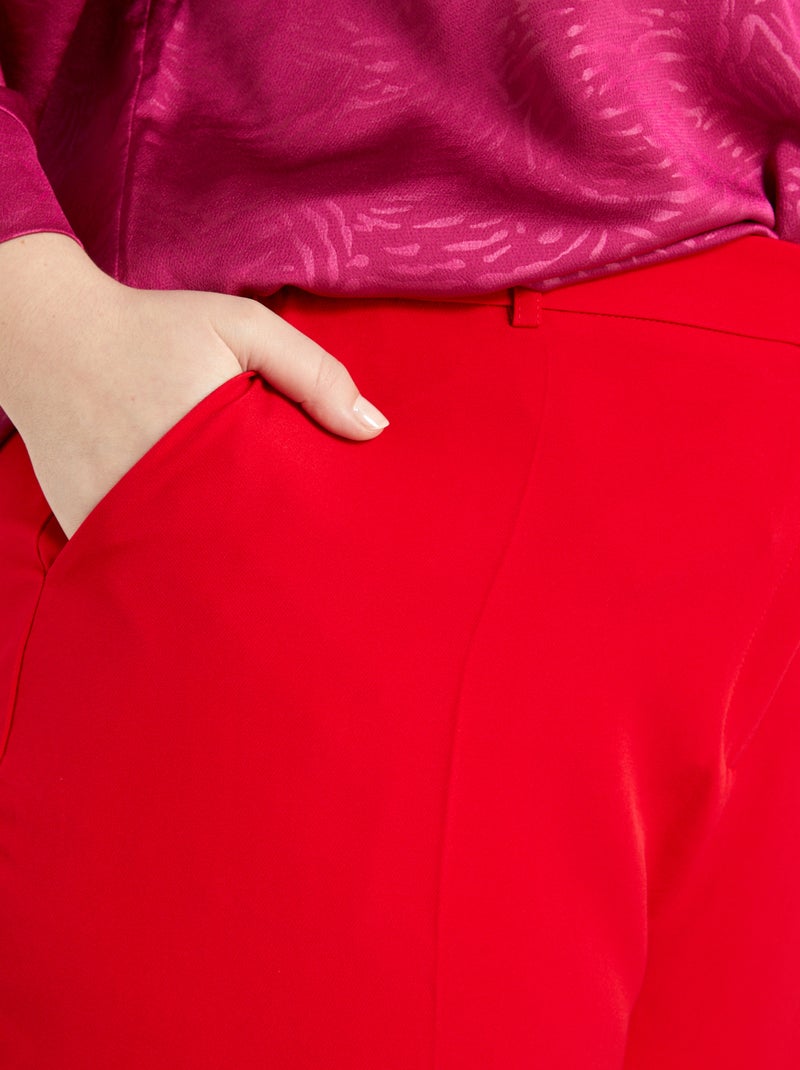 Pantalón vaporoso color liso ROJO - Kiabi