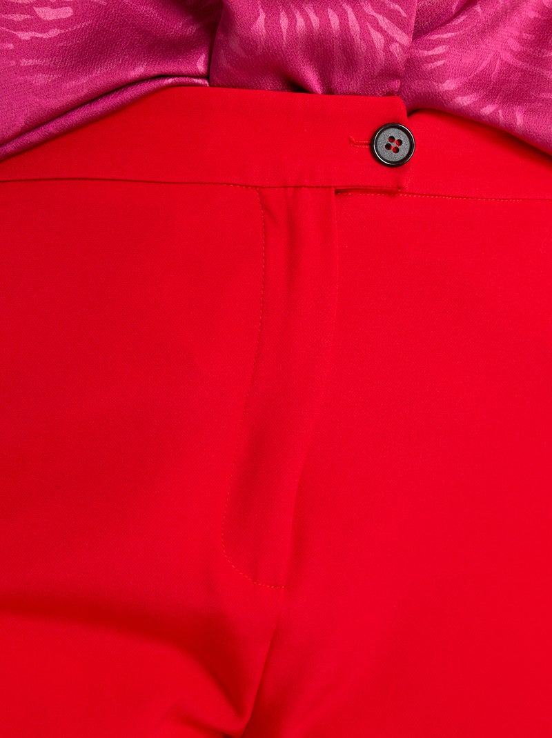 Pantalón vaporoso color liso ROJO - Kiabi