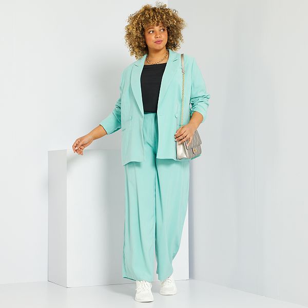 Pantalón vaporoso de fiesta tallas grandes mujer - verde gris - Kiabi -  25,00€