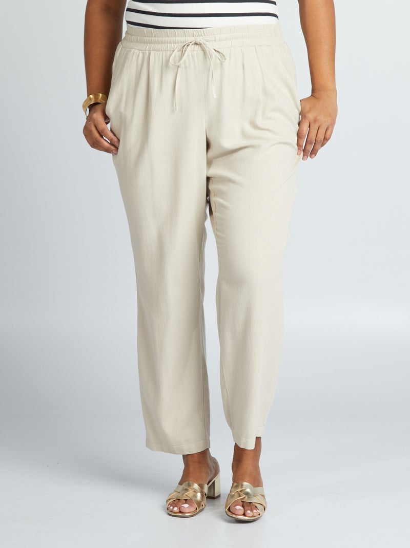 Pantalón vaporoso elástico 'Vero Moda' BEIGE - Kiabi