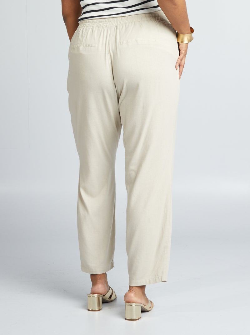 Pantalón vaporoso elástico 'Vero Moda' BEIGE - Kiabi