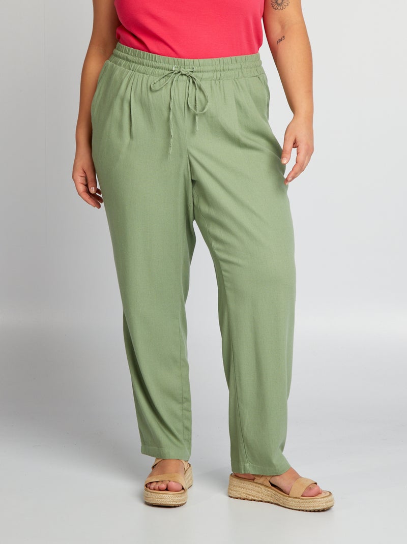 Pantalón vaporoso elástico 'Vero Moda' VERDE - Kiabi