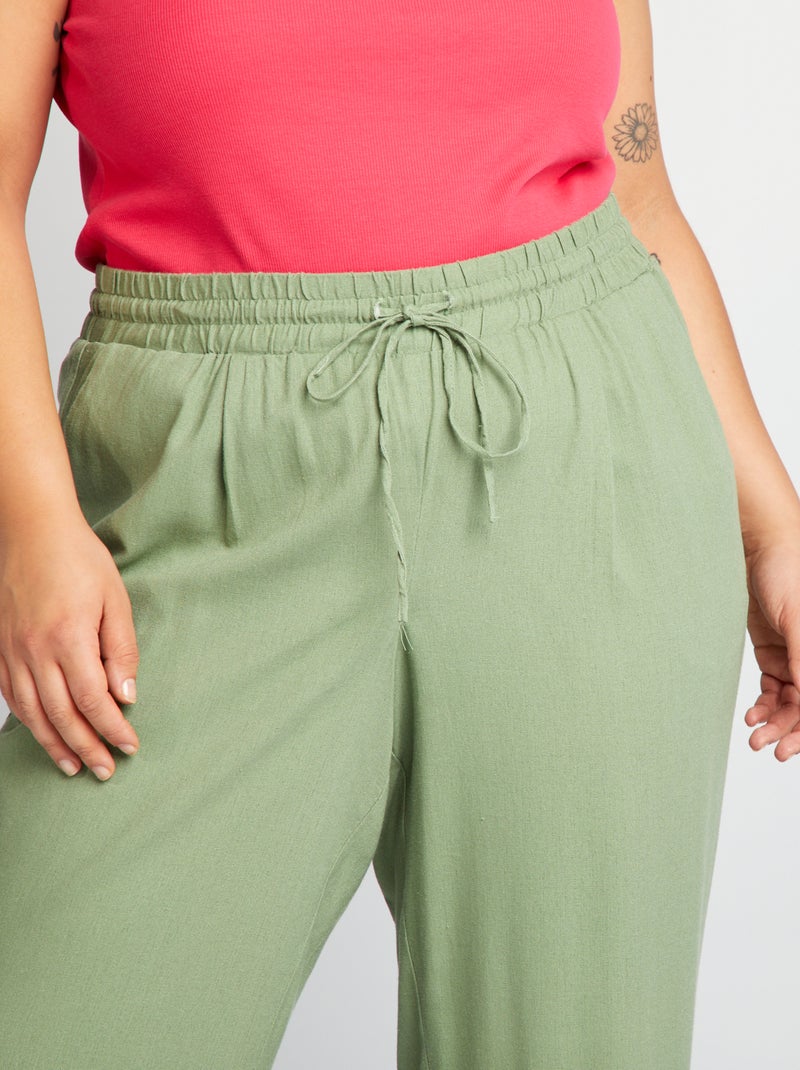 Pantalón vaporoso elástico 'Vero Moda' VERDE - Kiabi