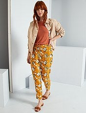 Pantalones rectos Mujer | amarillo | Kiabi