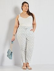 Rebajas pantalones de mujer - tallas grandes mujer | blanco | Kiabi