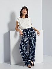 Pantalones anchos Mujer | negro | Kiabi