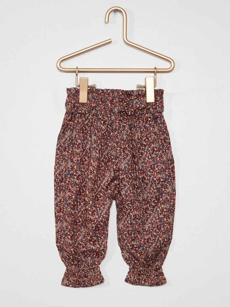 Pantalón vaporoso estampado rosa/azul - Kiabi