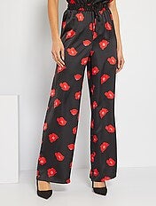 Pantalón Negro Ancho De Punto Negro Mujer | Pantalones Y Jeans Maje \u003e  Perfumes de Autor