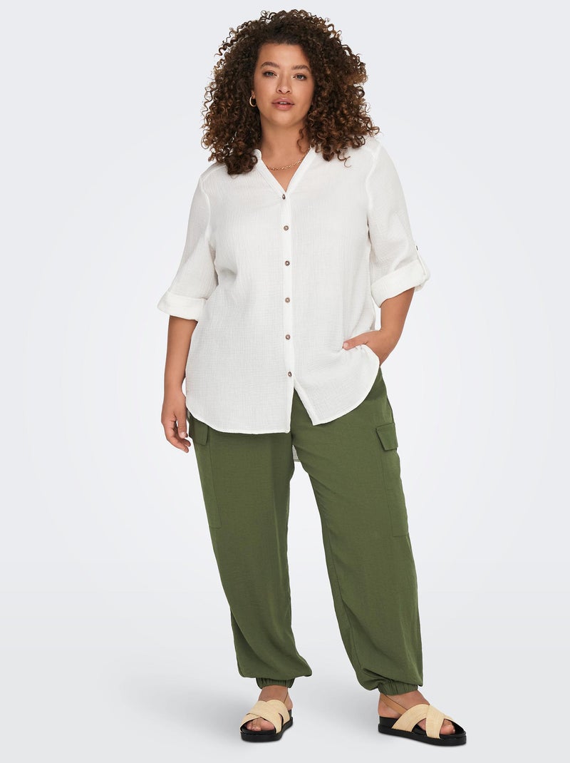 Pantalón vaporoso 'Only Carmakoma' KAKI - Kiabi