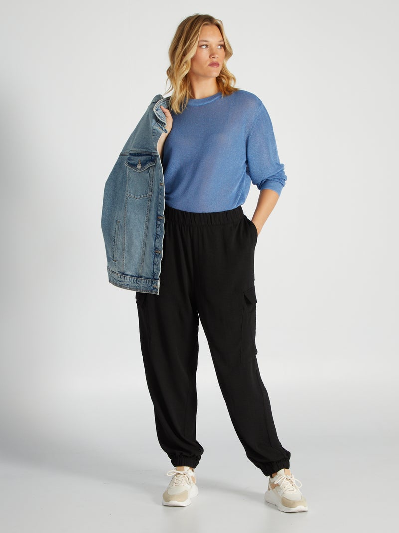Pantalón vaporoso 'Only Carmakoma' negro - Kiabi