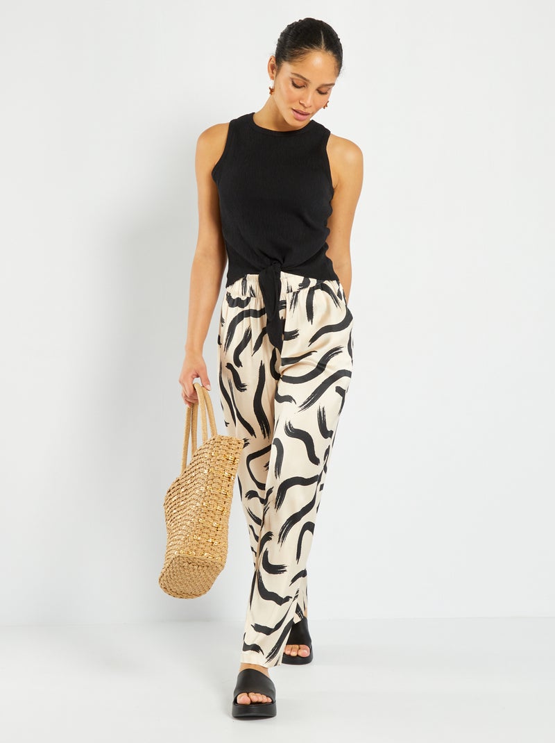 Pantalón vaporoso satinado 'JDY' NEGRO - Kiabi