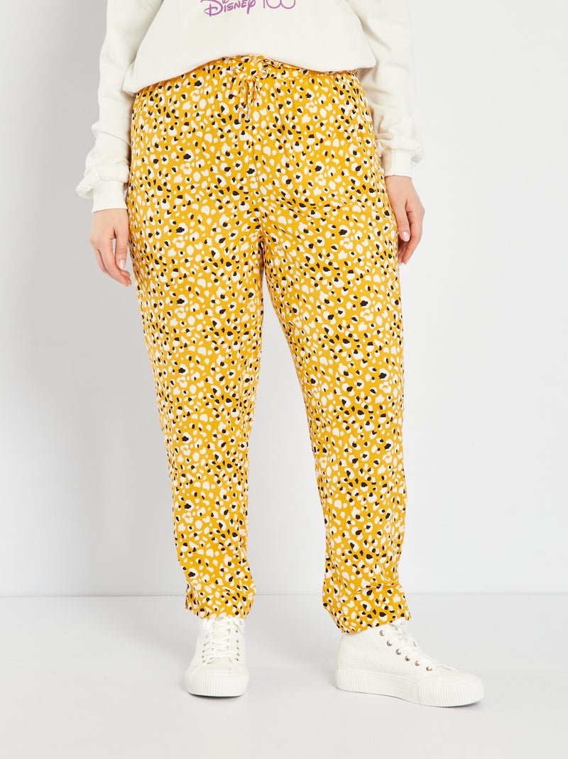 Pantalón vaporoso tipo jogging AMARILLO - Kiabi