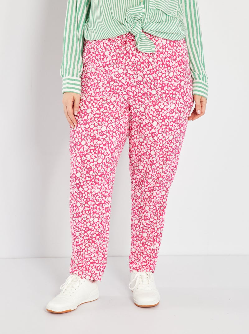 Pantalón vaporoso tipo jogging ROSA - Kiabi