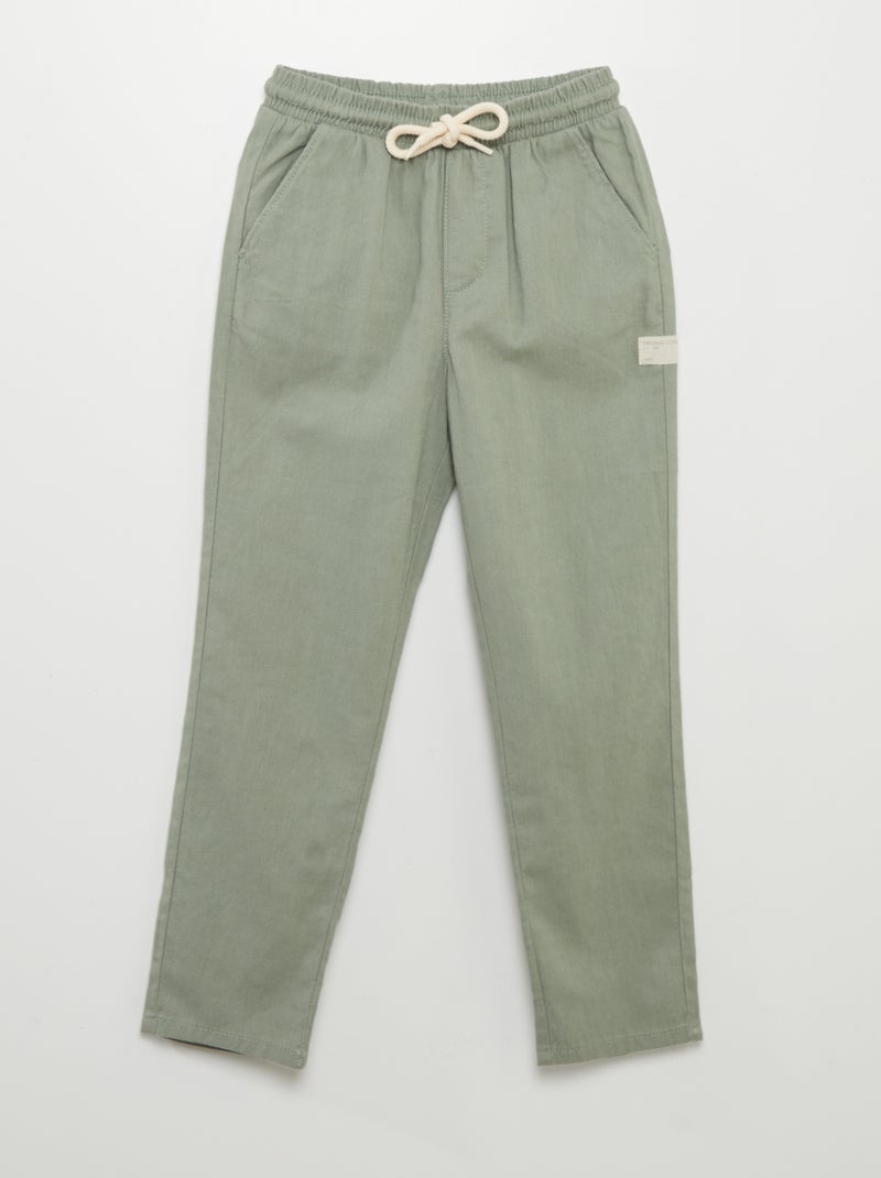 Pantalón vaporoso VERDE - Kiabi