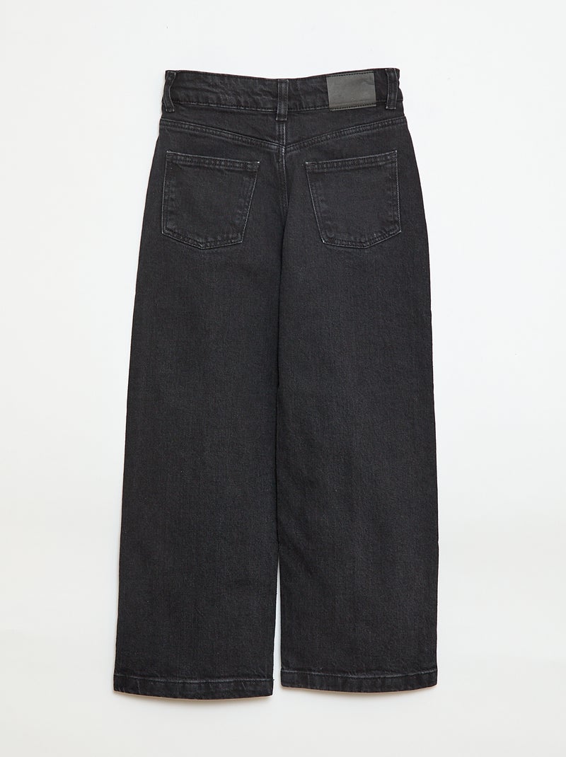 Pantalón vaquero 5 bolsillos de corte ancho Negro - Kiabi