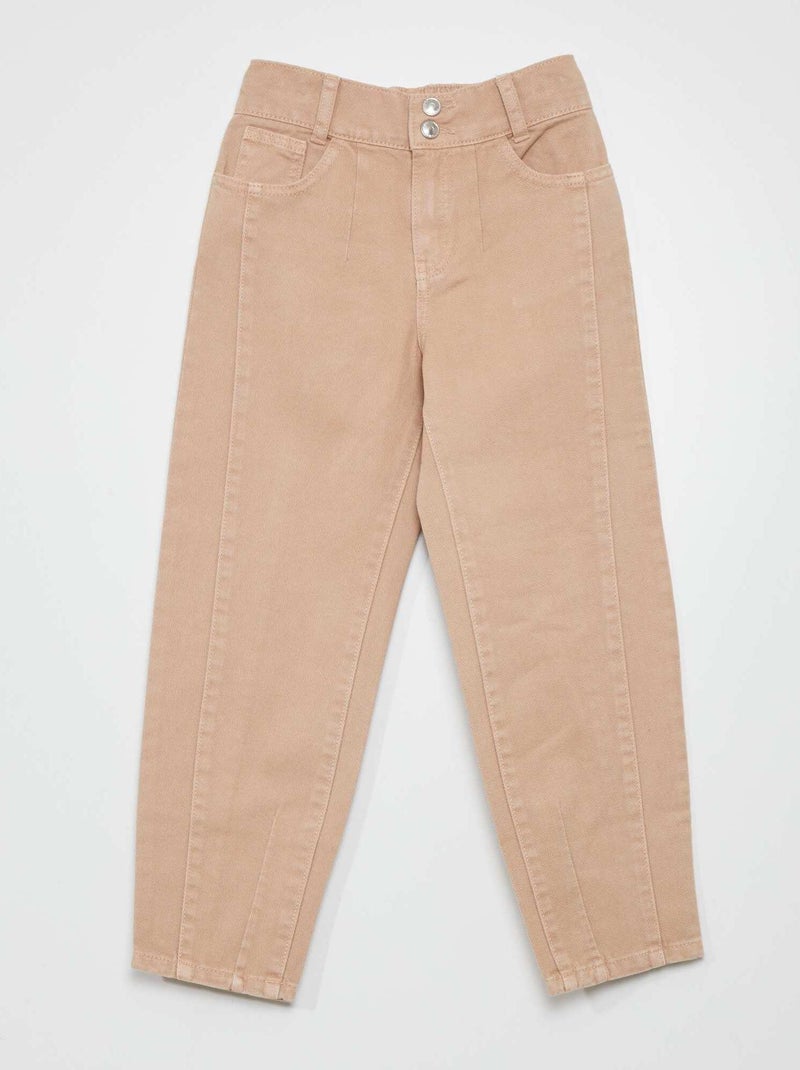 Pantalón vaquero abullonado BEIGE - Kiabi