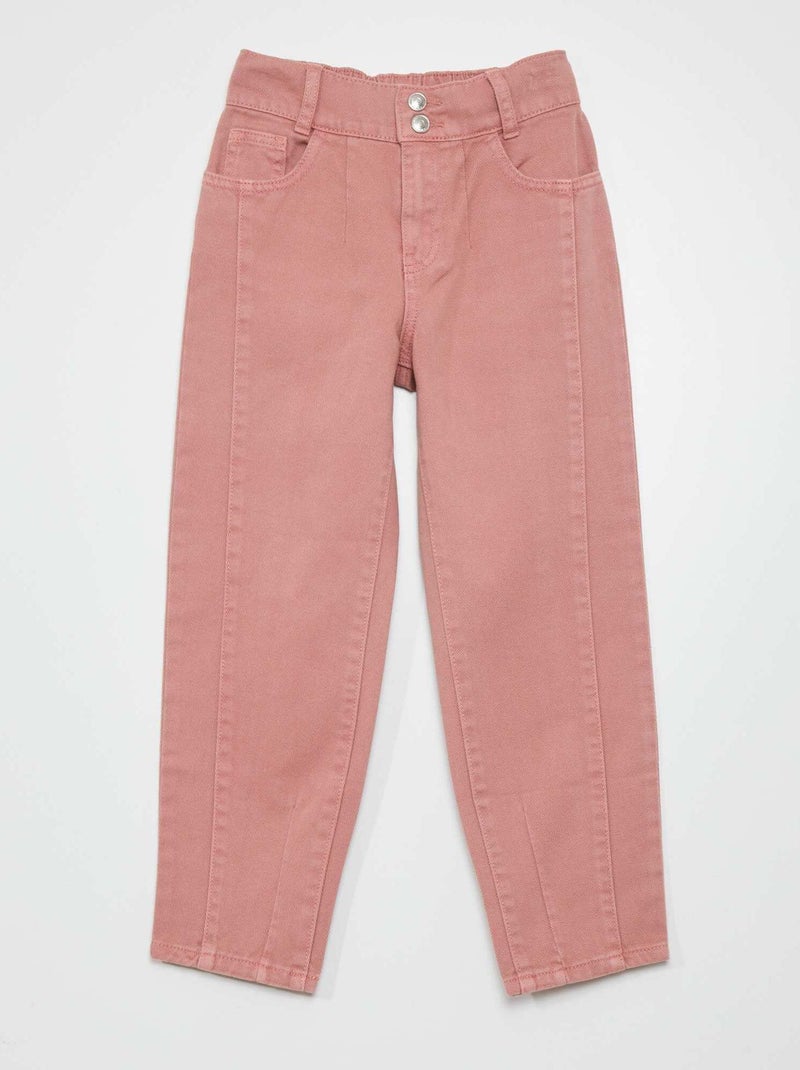 Pantalón vaquero abullonado ROSA - Kiabi