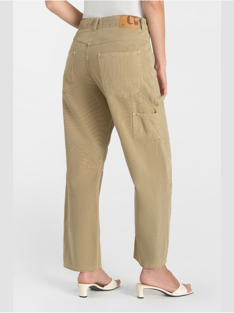 Pantalón vaquero amplio y holgado MADIE Beige - Kiabi
