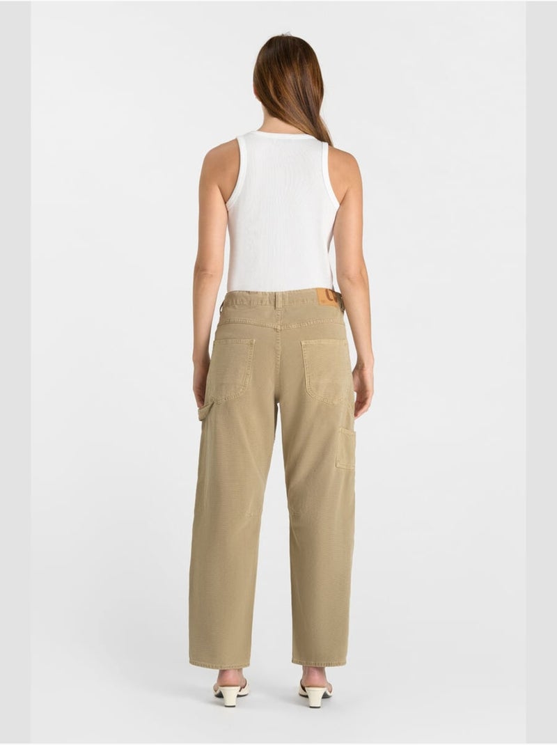Pantalón vaquero amplio y holgado MADIE Beige - Kiabi