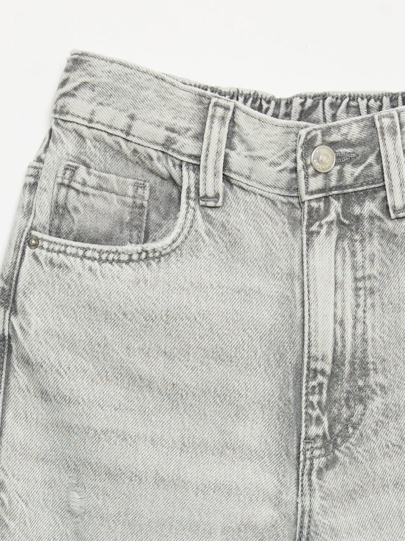 Pantalón vaquero ancho Gris - Kiabi