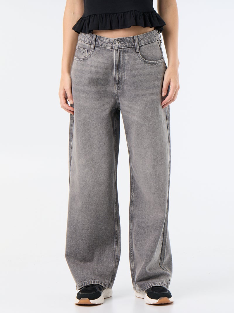 Pantalón vaquero baggy Gris - Kiabi