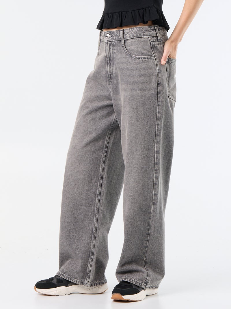 Pantalón vaquero baggy Gris - Kiabi