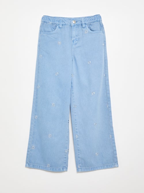 Pantalón vaquero bordado - Kiabi Pantalón vaquero bordado - Kiabi