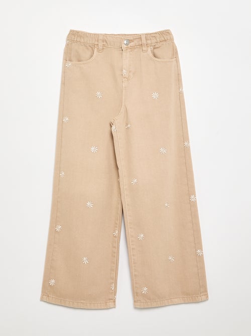 Pantalón vaquero bordado - Kiabi Pantalón vaquero bordado - Kiabi