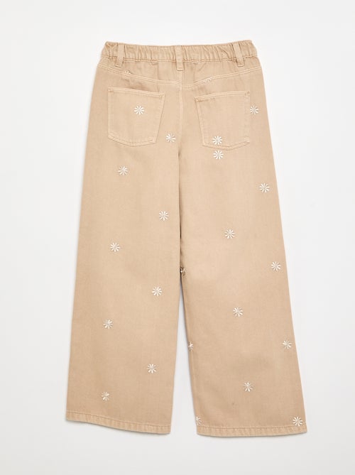 Pantalón vaquero bordado - Kiabi Pantalón vaquero bordado - Kiabi