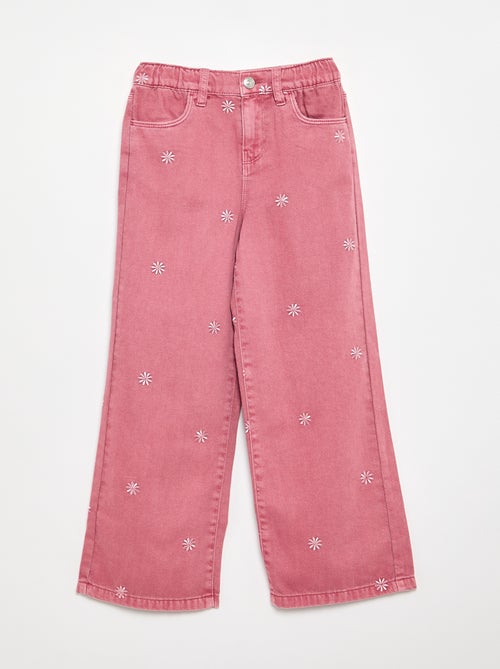 Pantalón vaquero bordado - Kiabi Pantalón vaquero bordado - Kiabi