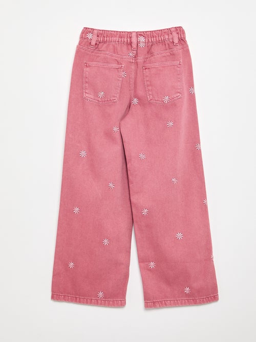 Pantalón vaquero bordado - Kiabi Pantalón vaquero bordado - Kiabi