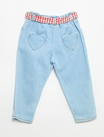 Pantalón vaquero + cinturón para anudar