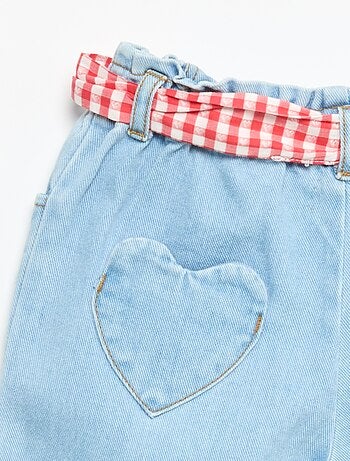 Pantalón vaquero + cinturón para anudar