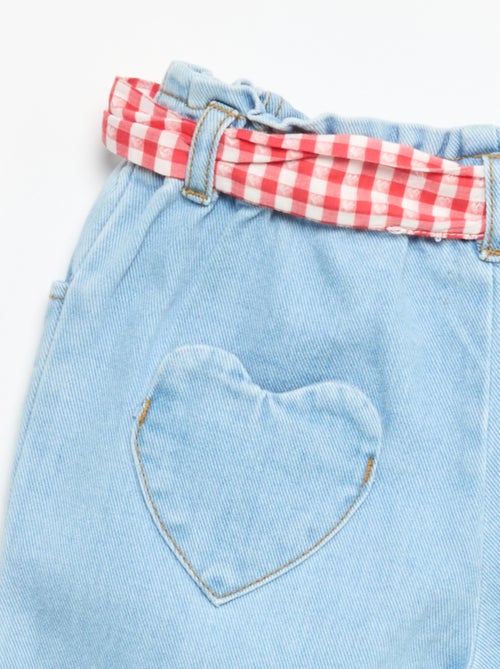Pantalón vaquero + cinturón para anudar - Kiabi Pantalón vaquero + cinturón para anudar - Kiabi