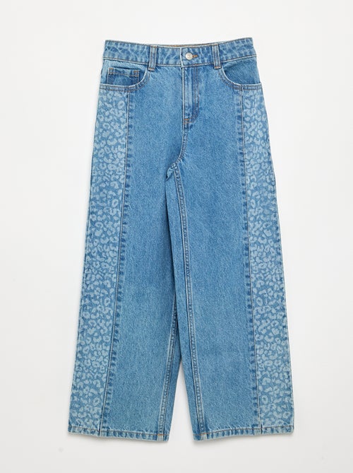 Pantalón vaquero con aplicaciones estampadas - Kiabi